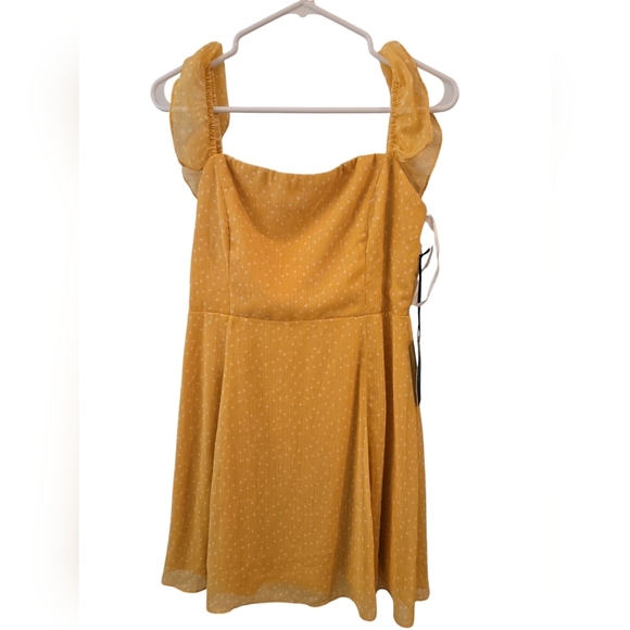 Lulu's Yellow Off-Shoulder Mini Dress - Picture 2 of 9